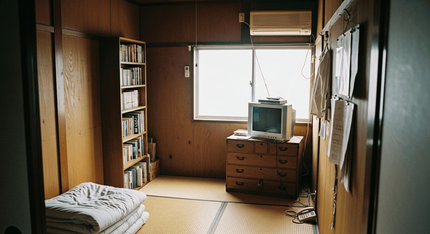 部屋のドアは施錠されておらず、開いた状態でした。押し入った形跡はありません。